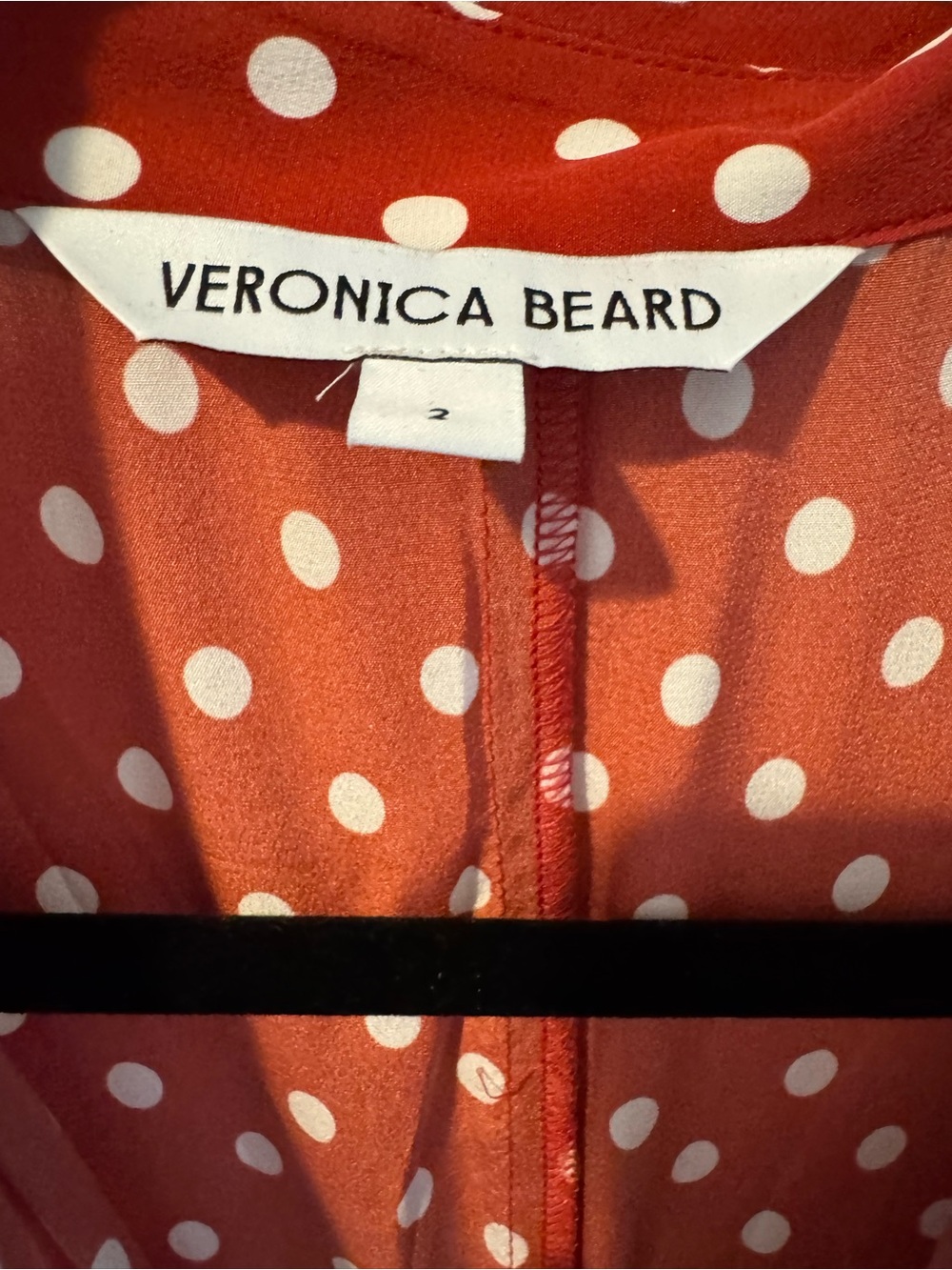 Veronica Beard Lex Polka Dot Midi Wrap Dress in Rust Red | Size 2 - Picture 6 of 9
